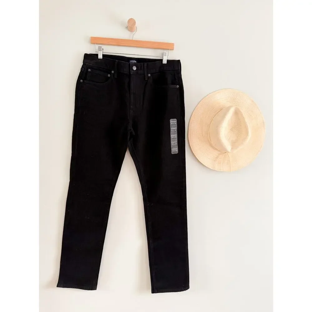J. Crew Factory | NWT Straight-fit jean signature flex Dark Shadow Black | 32x32